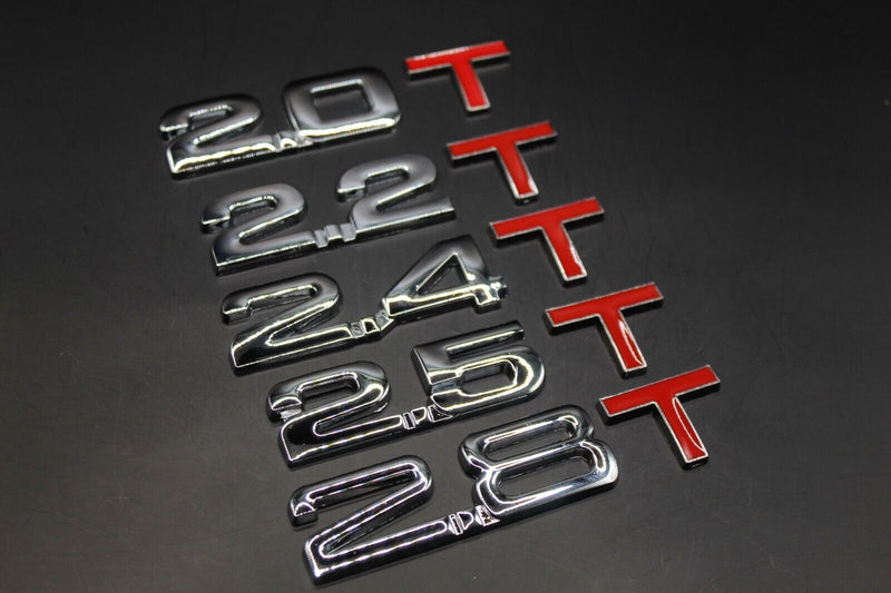 Chrome Silver Red T 2.0T 2.2T 2.4T 2.5T 2.8T Boot Rear Tailgate Badge FOR Audi