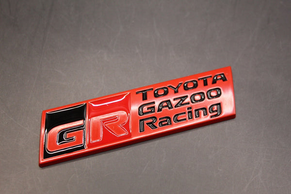 84mm X 23mm Matte Red Black GR Boot Rear Badge For Toyota Gazoo Racing
