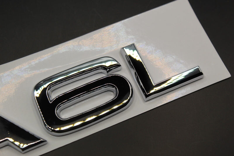 Gloss Black/Chrome Silver A6L Fits Audi Badge Letters Emblem Rear Trunk Boot Lid