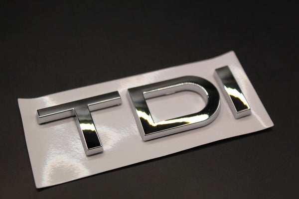 Gloss Black Chrome Silver TDI Letters Badge Rear Boot FOR Audi