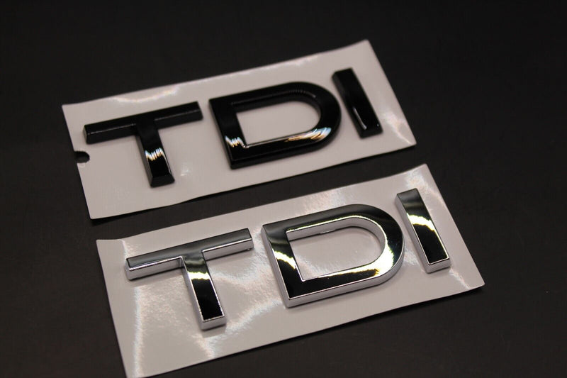 Gloss Black Chrome Silver TDI Letters Badge Rear Boot FOR Audi