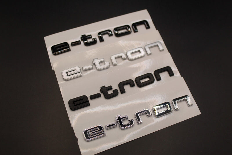 e-tron Gloss Matte Black Chrome Silver Sport Letters Badge Rear Boot FOR Audi