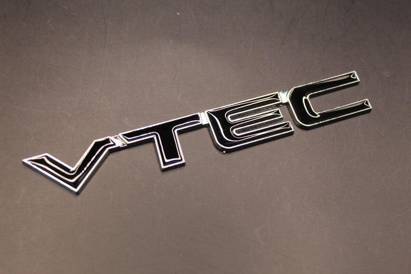 VTEC V TEC Side Fender Wing Door Boot Badge Emblem Black Chrome Red for Honda