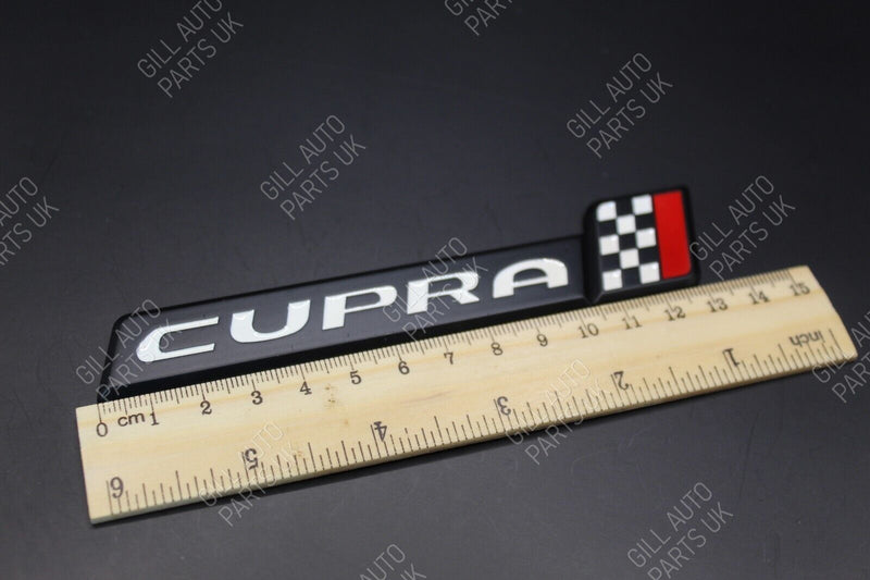 3D Chrome/Black Cupra Chequered Flag Badge Emblem for Seat