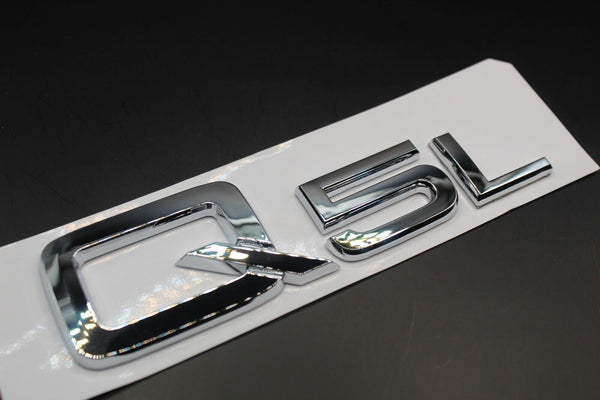 Gloss Black/Chrome Silver Q5L Fits Audi Badge Letters Emblem Rear Trunk Boot Lid