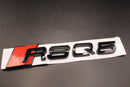 Gloss Black/Chrome Silver RSQ5 For Audi Badge Letters Emblem Rear Trunk Boot Lid