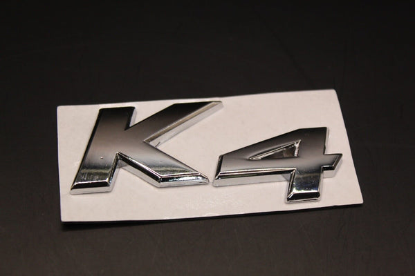 Matte Black Chrome Silver K4 LETTERS Badge Rear Boot Tailgate For KIA