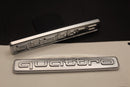 2pc Set quattro Matte Silver Front Grille Stick-On & Rear Boot Badge For AUDI