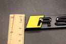 Gloss Black Yellow RS7 Front Grille Honeycomb Clip Bracket Badge Fit For AUDI