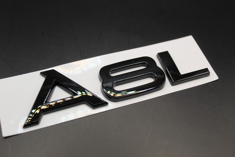 Gloss Black/Chrome Silver A8L Fits Audi Badge Letters Emblem Rear Trunk Boot Lid