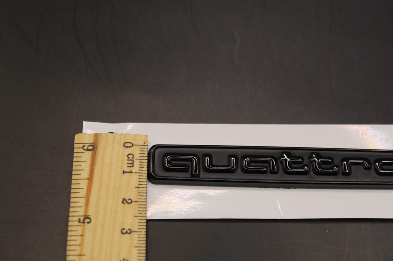 2pc Set quattro Gloss/Matte Black Front Grille Stick-On & Boot Badge For AUDI