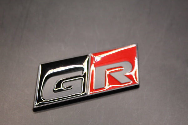 70mm X 30mm Matte Black Red Black GR Boot Rear Badge For Toyota