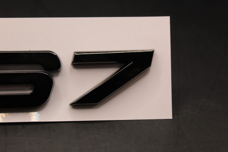 Gloss Black Yellow RS7 Front Grille Stick-On & Rear Boot Badge Set Fit For AUDI