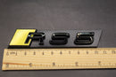 Gloss Black Yellow RS5 Front Grille Honeycomb & Rear Boot Badge Set Fit For AUDI