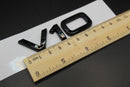Gloss Black/Chrome Silver V10 Fits Audi Badge Letters Emblem Side Fender Wing