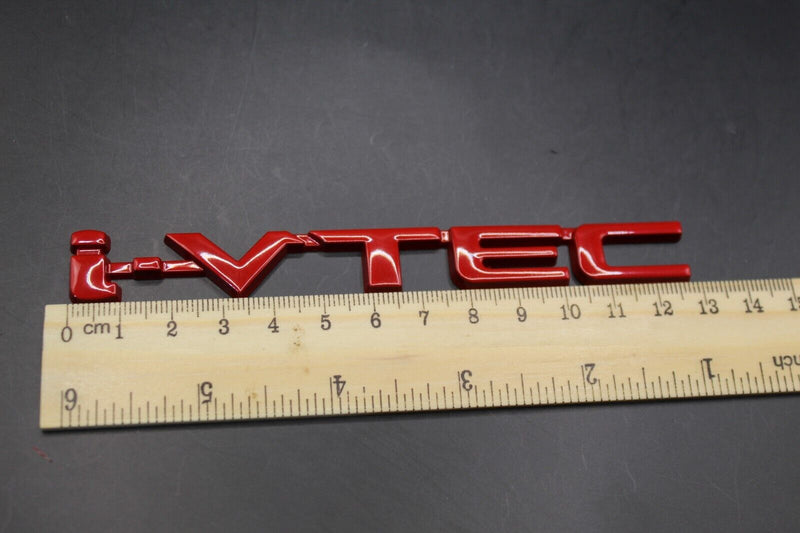 i-vtec i vtec Side Fender Wing Door Boot Badge Emblem Black Chrome Red for Honda