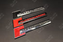 H.Q Supercharged Boot Rear Trunk Tailgate Badge Emblem Black Chrome Red for Audi