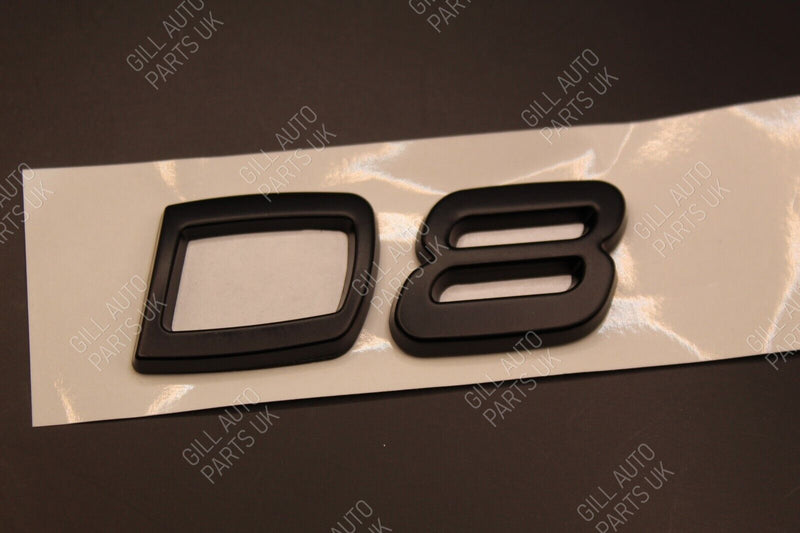 Gloss Matte Black Chrome D8 D 8 Metal Car Letters Badge Rear Boot FOR Volvo