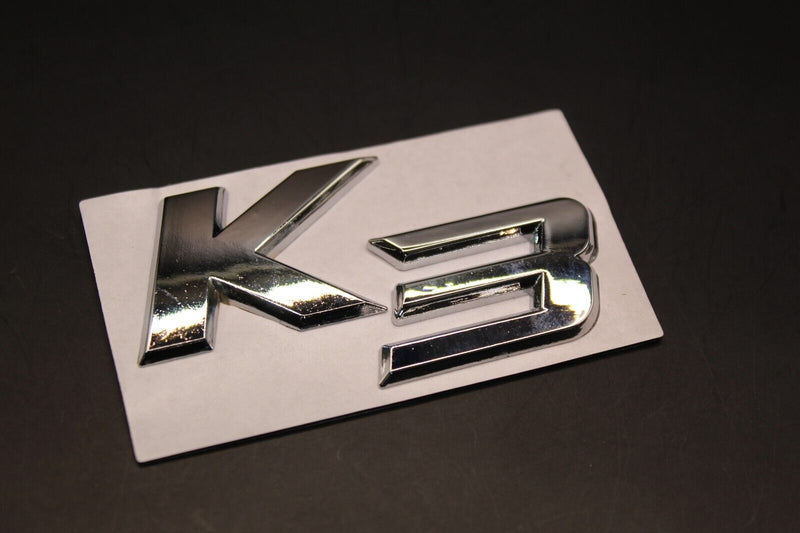 Matte Black Chrome Silver K3 LETTERS Badge Rear Boot Tailgate For KIA