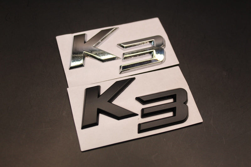 Matte Black Chrome Silver K3 LETTERS Badge Rear Boot Tailgate For KIA