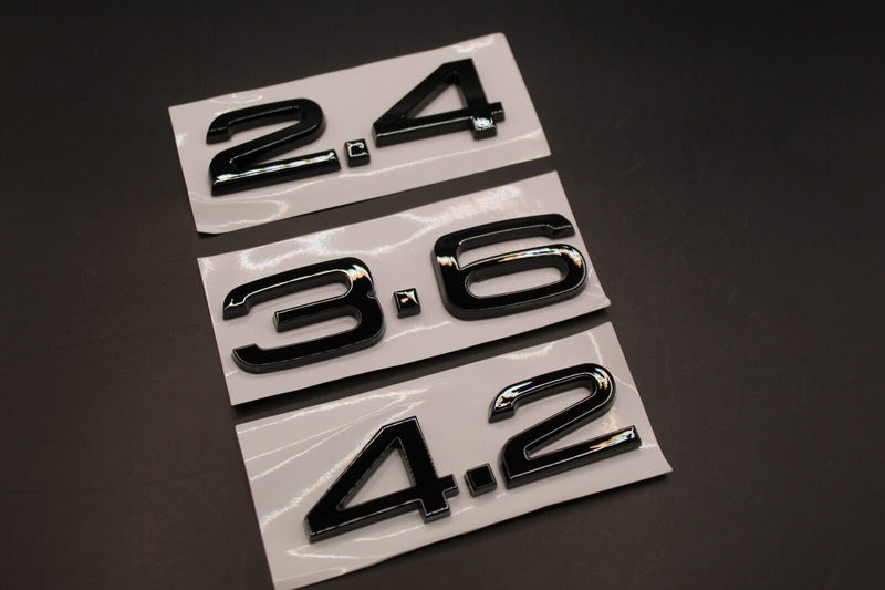 Gloss Black 2.4 3.6 4.2 Boot Rear Trunk Tailgate Letters Badge FOR Audi