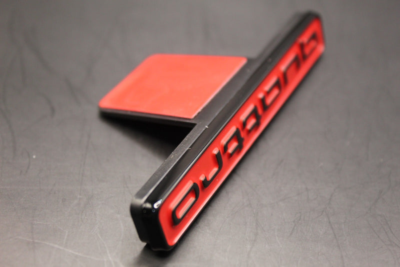 2pc Set quattro Red/Black Front Grille Stick-On & Rear Boot Badge For AUDI