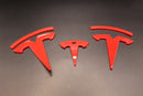 Red Model Y Overlay Badge Set For Tesla Front/Rear/Steering Wheel