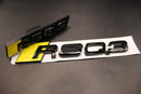 Gloss Black Yellow RSQ3 Front Grille Stick-On & Rear Boot Badge Set Fit For AUDI