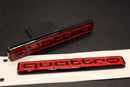 2pc Set quattro Red/Black Front Grille Stick-On & Rear Boot Badge For AUDI
