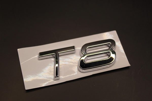 Gloss Black Chrome Silver T8 LETTERS Badge Rear Boot Tailgate For VOLVO