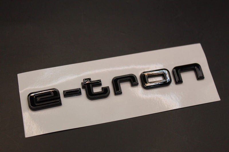 e-tron Gloss Matte Black Chrome Silver Sport Letters Badge Rear Boot FOR Audi