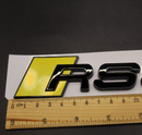 Gloss Black Yellow RS6 Rear Boot Badge Fit For AUDI
