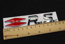Chrome Silver Red R.S. RS Boot Rear Tailgate Side Fender Wing Badge For Renault