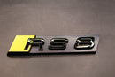 Gloss Black Yellow RS8 Front Grille Honeycomb & Rear Boot Badge Set Fit For AUDI