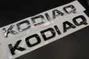 Gloss Black/Chrome Silver KODIAQ CAPITAL LETTERS For SKODA Badge Rear Boot