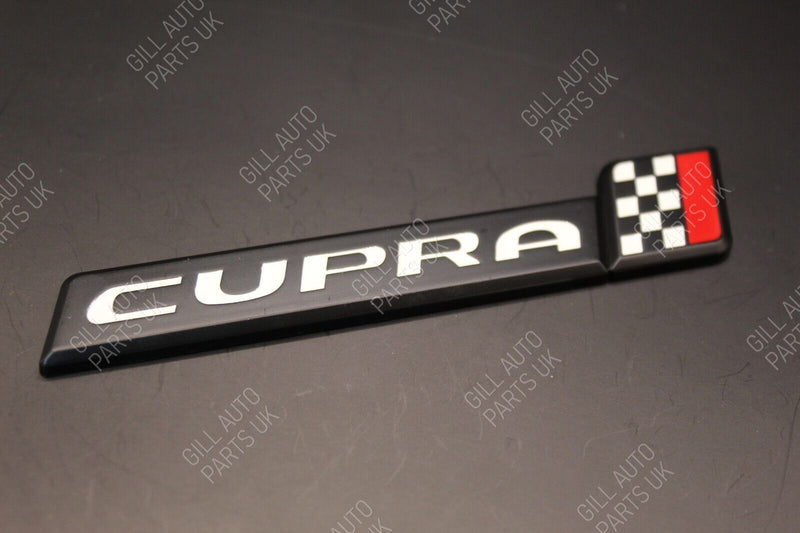 3D Chrome/Black Cupra Chequered Flag Badge Emblem for Seat