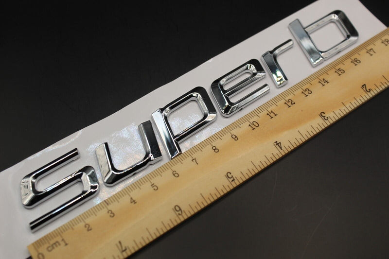 Gloss Black/Chrome Silver Superb LETTERS For SKODA Badge Rear Boot