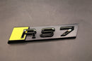 Gloss Black Yellow RS7 Front Grille Honeycomb Clip Bracket Badge Fit For AUDI
