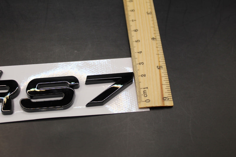 Gloss Black Yellow RS7 Front Grille Stick-On & Rear Boot Badge Set Fit For AUDI