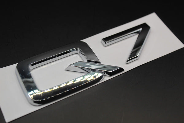 Gloss Black/Chrome Silver Q7 Fits Audi Badge Letters Emblem Rear Trunk Boot Lid