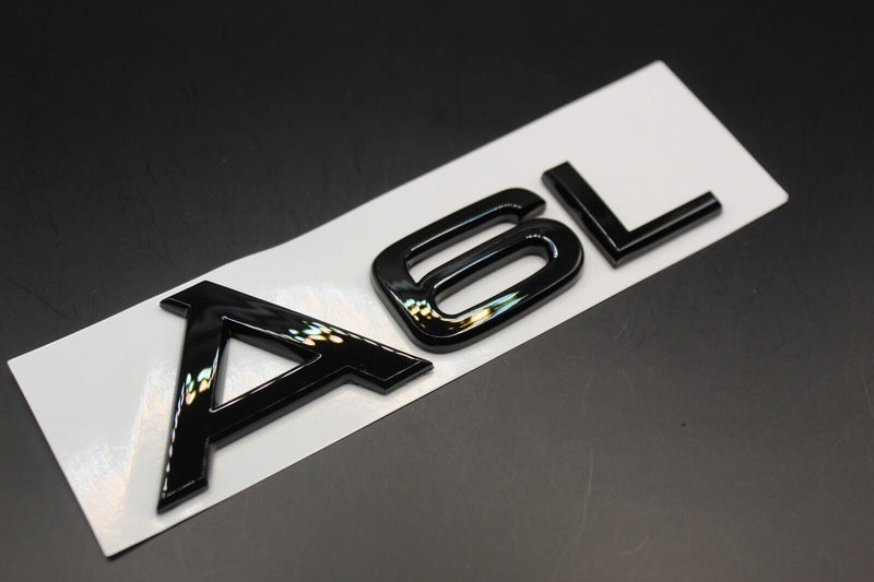 Gloss Black/Chrome Silver A6L Fits Audi Badge Letters Emblem Rear Trunk Boot Lid