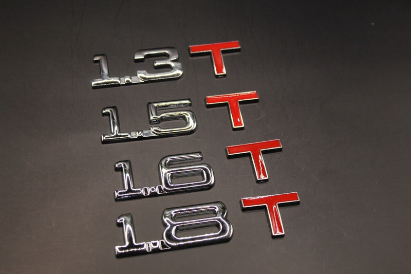 Chrome Silver Red T 1.3T 1.5T 1.6T 1.8T Boot Rear Tailgate Letter Badge FOR Audi