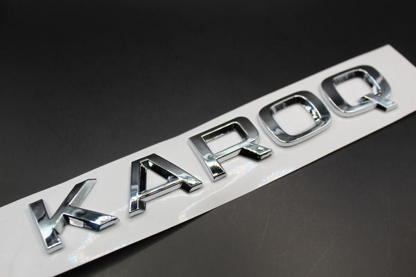 Gloss Black/Chrome Silver KAROQ For SKODA Badge Rear Trunk Boot Lid Tailgate