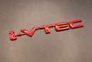 i-vtec i vtec Side Fender Wing Door Boot Badge Emblem Black Chrome Red for Honda