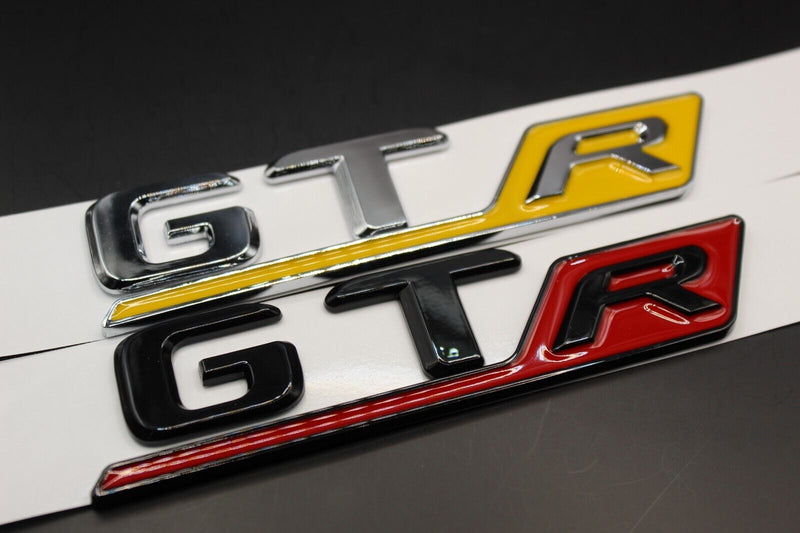 Gloss Black/Chrome Silver GTR GT R LETTERS Badge Rear Boot Tailgate For Mercedes