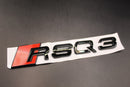 Gloss Black/Chrome Silver RSQ3 For Audi Badge Letters Emblem Rear Trunk Boot Lid