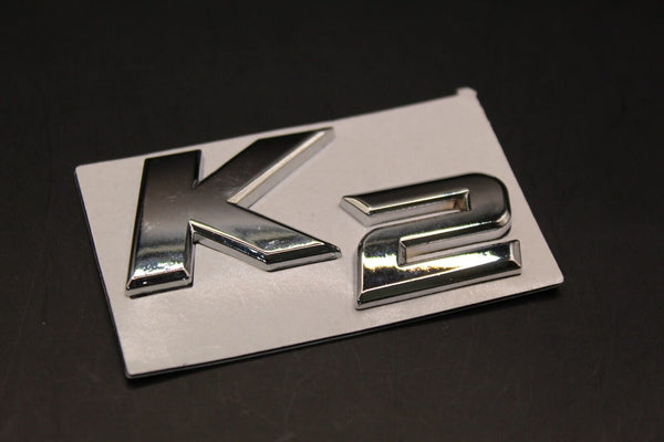 Matte Black Chrome Silver K2 LETTERS Badge Rear Boot Tailgate For KIA