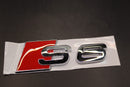 Gloss Black/Chrome Silver S6 Fits Audi Badge Letters Emblem Rear Trunk Boot Lid