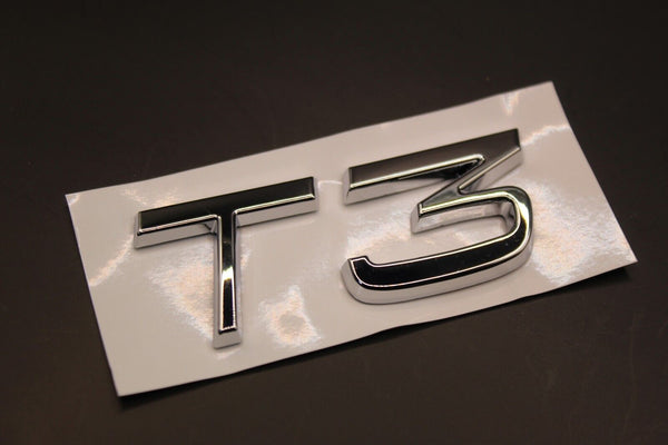 Gloss Black Chrome Silver T3 LETTERS Badge Rear Boot Tailgate For VOLVO