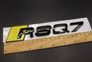 Gloss Black Yellow RSQ7 Front Grille Stick-On & Rear Boot Badge Set Fit For AUDI